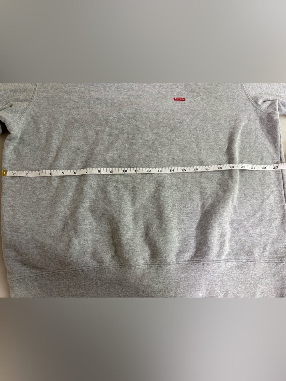 Supreme Gray Crewneck Sweatshirt with Red Box Logo - Picture 3 of 8